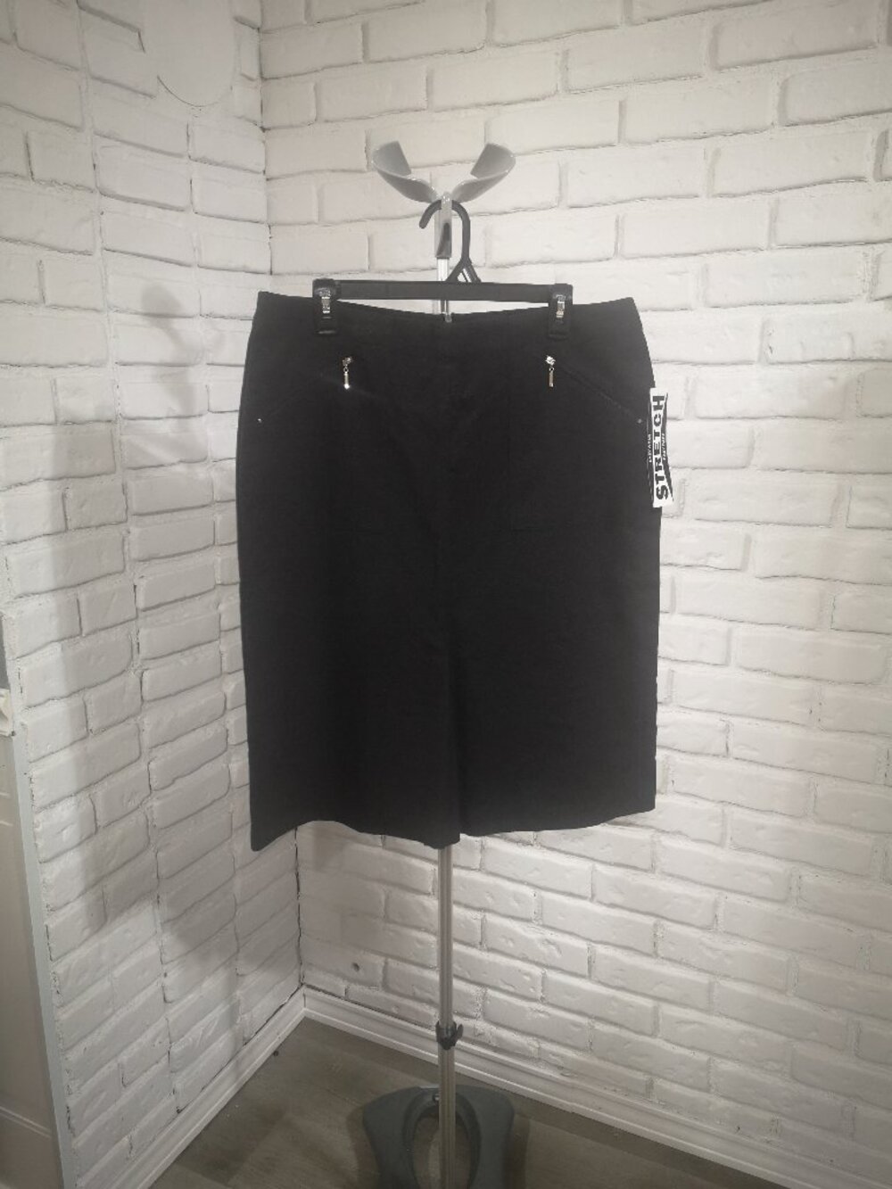 NWT Premiere Collection Plus Women's Size 16 Charcoal Easy Wear Stretch Skirt